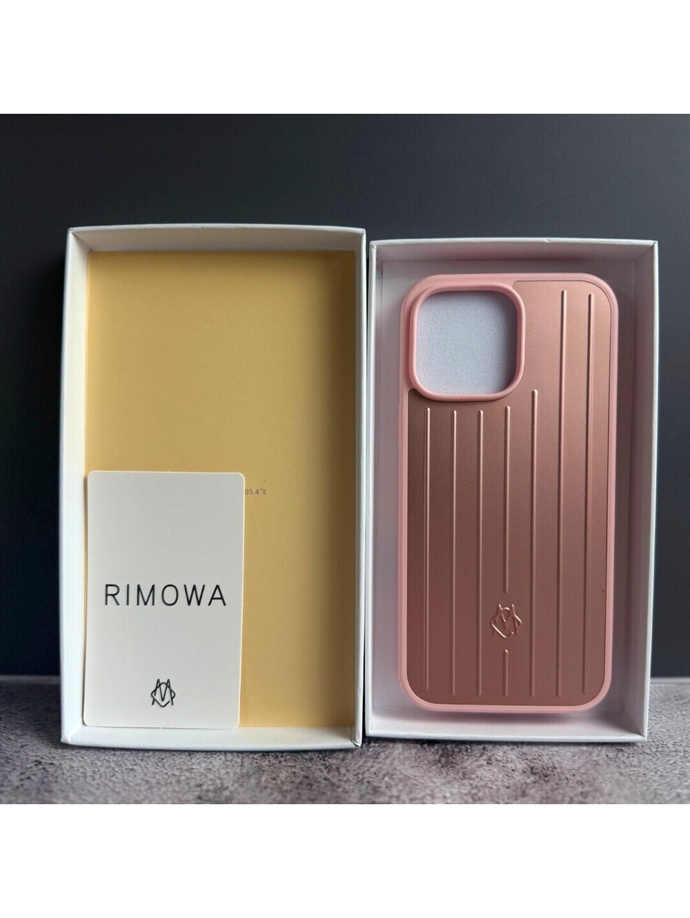 🦩 RIMOWA iPhone 16 Pro Case in Pink Aluminum Metal Grooved Luggage Style